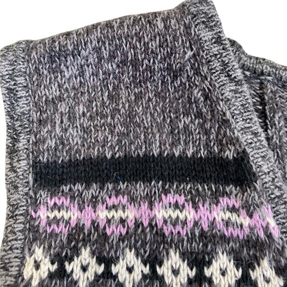Erika & Co Sz S/M Vtg 90s Fair Isle Knit Sweater Vest Marled Grey Boxy - Picture 13 of 16